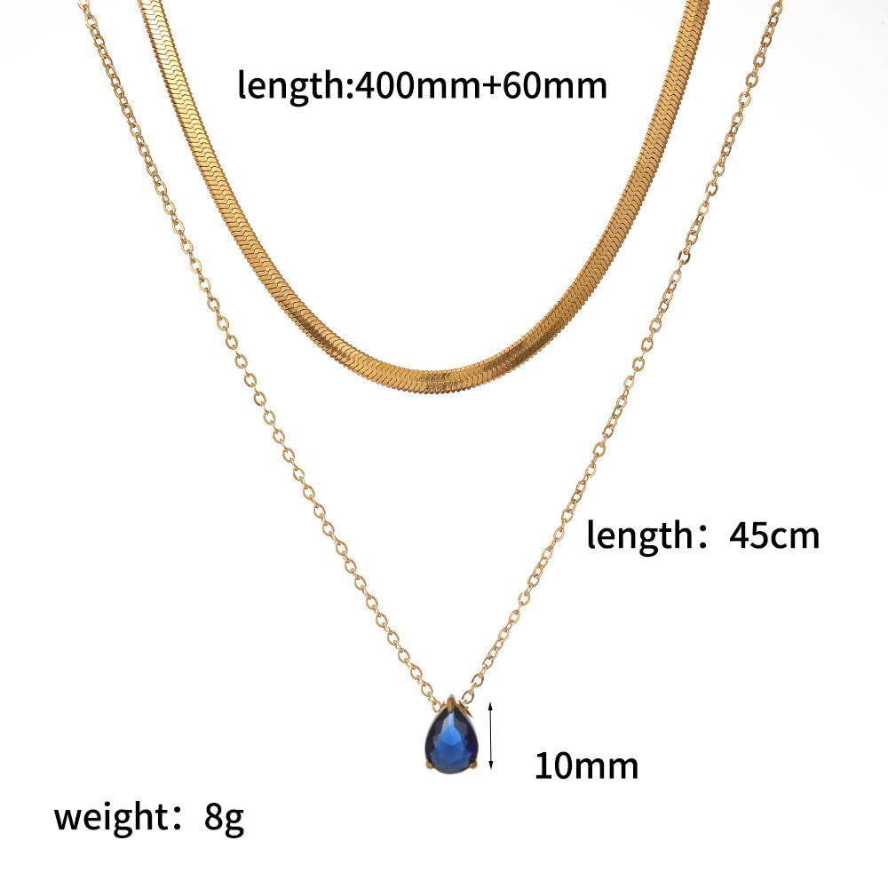 No Ip Rostfritt Stål Hängande Hänge Halsband Med Flerlagerskedja För Damer Elegant Bärande