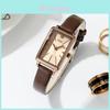 Retro Square Wristwatch With Lightweight Alloy Case And Pu Strap For Women