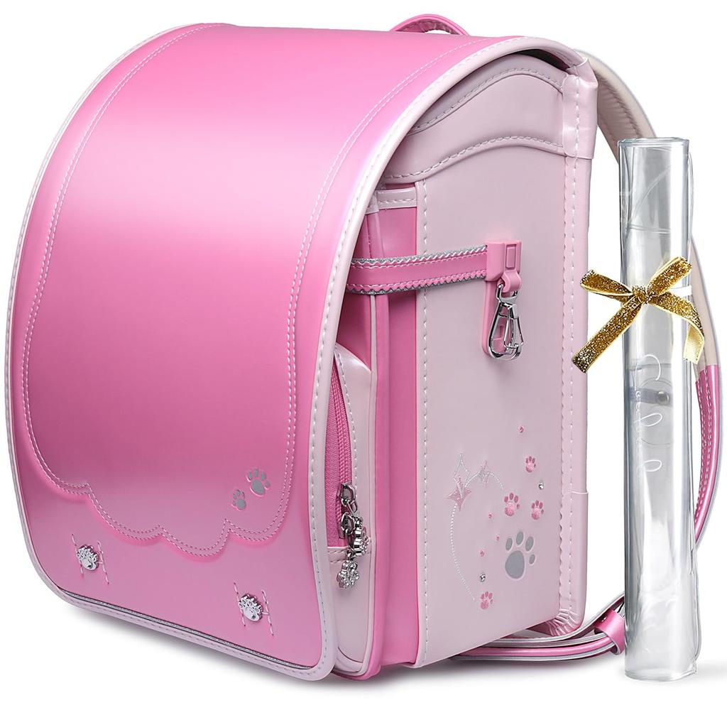 Coulomb School Bag for Elementary School High Quality Artificial Leather Pearl Pocket Seller 6 Year Warranty [Coulomb] Girls, Students, Fabric/Kitty