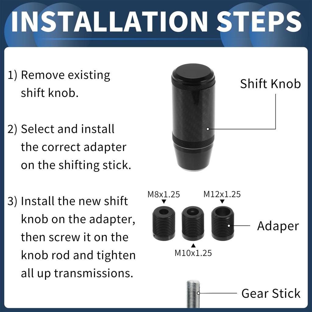 INFINAUTO Matte Frosted Finish Shift Knob 9.5cm Automatic Manual Car Gear Shift Knob with