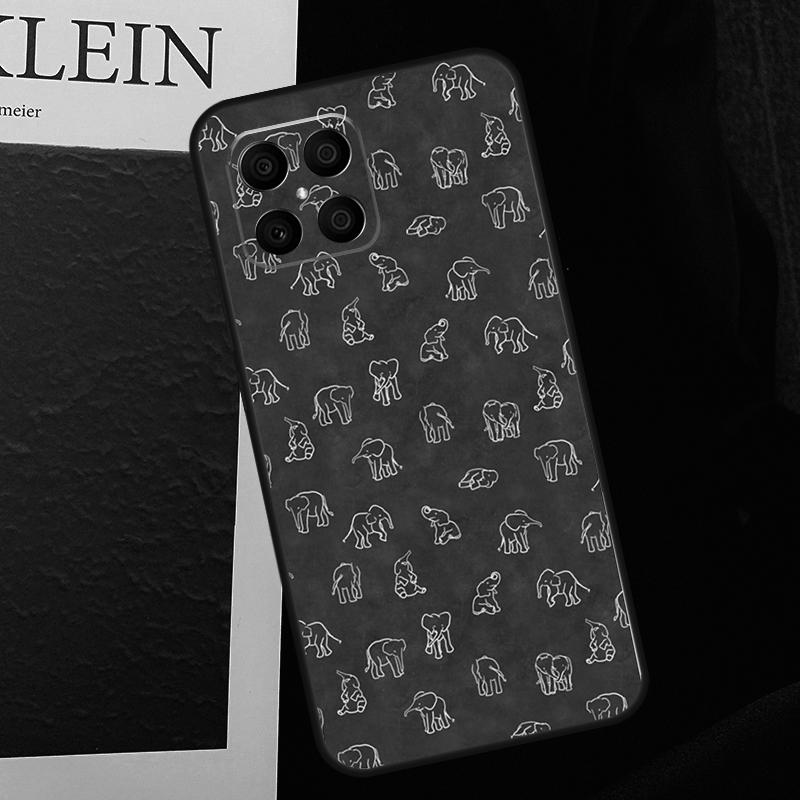 Cute Baby Elephant Case For Honor X8b X9b X9a X8a X8 X9 X9c 50 70 90 Lite Honor 200 Lite Magic 5 6 7 Pro Cover