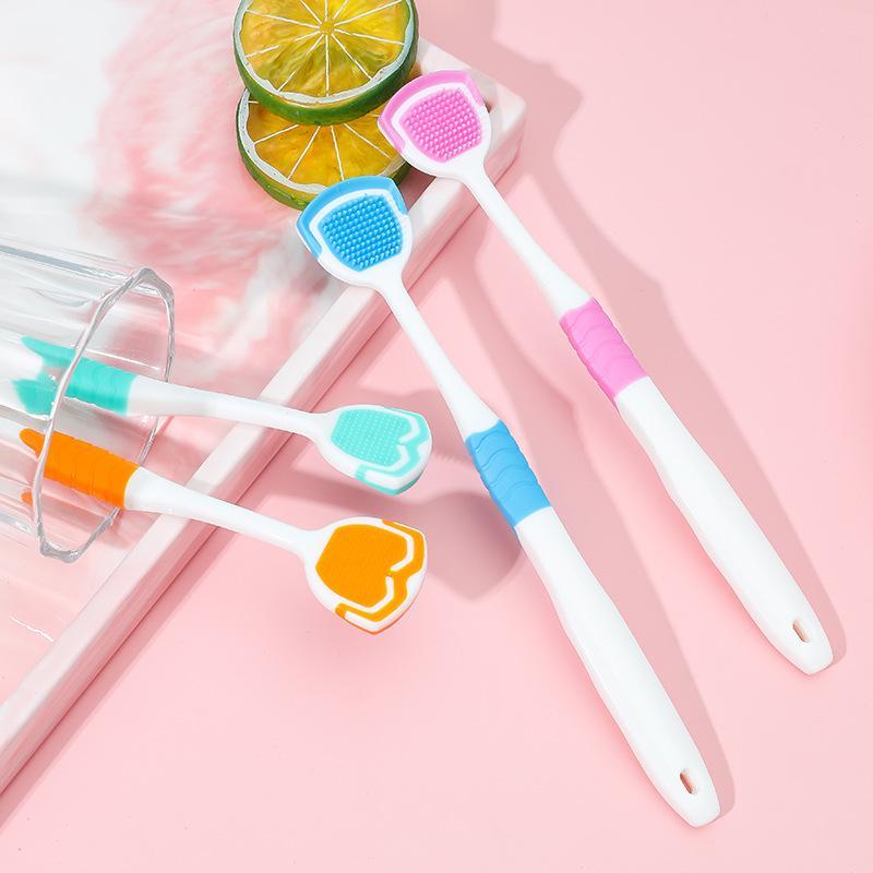 4 Pack Cost-Effective Silicone Tongue Scraper Food Grade Safe Oral Care Tool for Whole Family Daily Dental Care