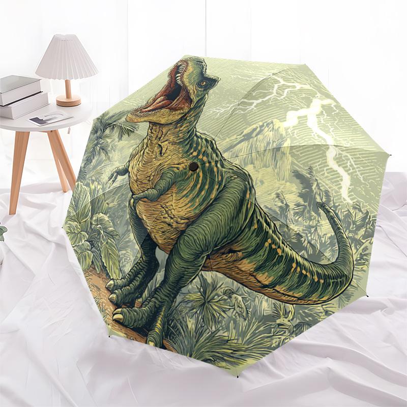 1 PC Automatic Folding Umbrella - Dinosaur Pattern, Portable & Foldable Design with 8 Ribs, Christmas Birthday Gifts