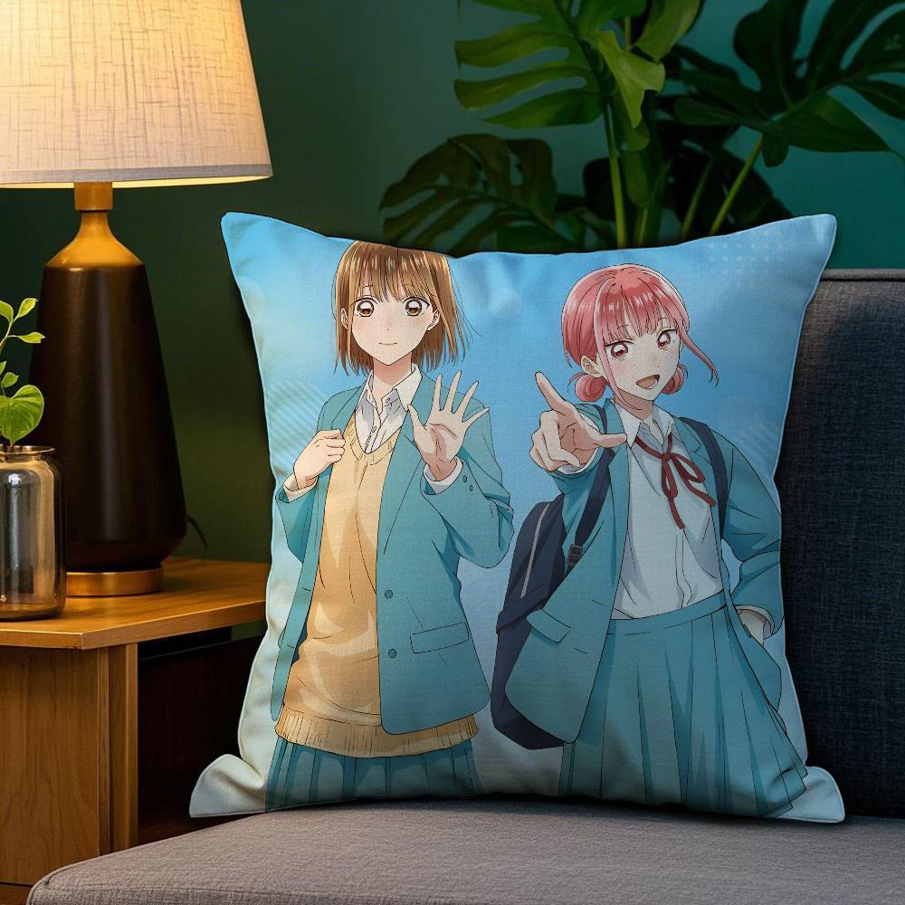 Kwaii B-Blue B-Box Anime Pillow Case Anti-dustmite Pillowcase Invisible zipper silky short plush Sofa cushion cover