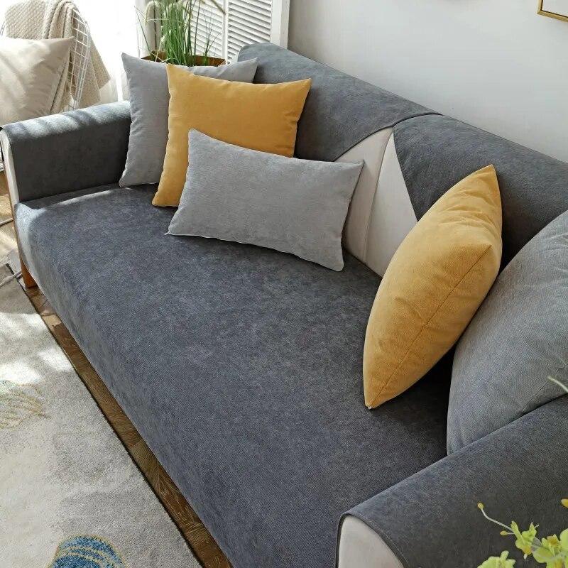 

Водонепроницаемый вельветовый чехол для дивана, однотонный чехол для дивана, комбинированный диван-подушка для гостиной, нескользящий многофункциональный чехол для дома 50x50cm 1pcs