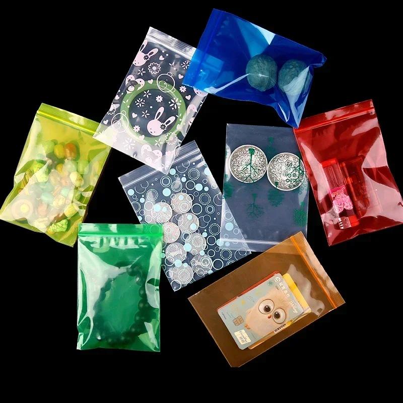 100-1000pcs Colorful Buttons Coins Small Accessories Retail Accessories Storage Packaging Plastic Bags Mini Self Sealing Bags