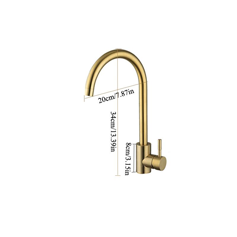 Modern Gold Kitchen Faucet Kitchen Sink Bathroom Basin Faucet Deck Mounted Hot Cold Water Mixer Taps Lavatory 304 Stainless Stee