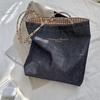 Retro Doublesided Denim Canvas Bag Women's New Korean Versatile Commuter Largecapacity Shoulder Cloth Bag