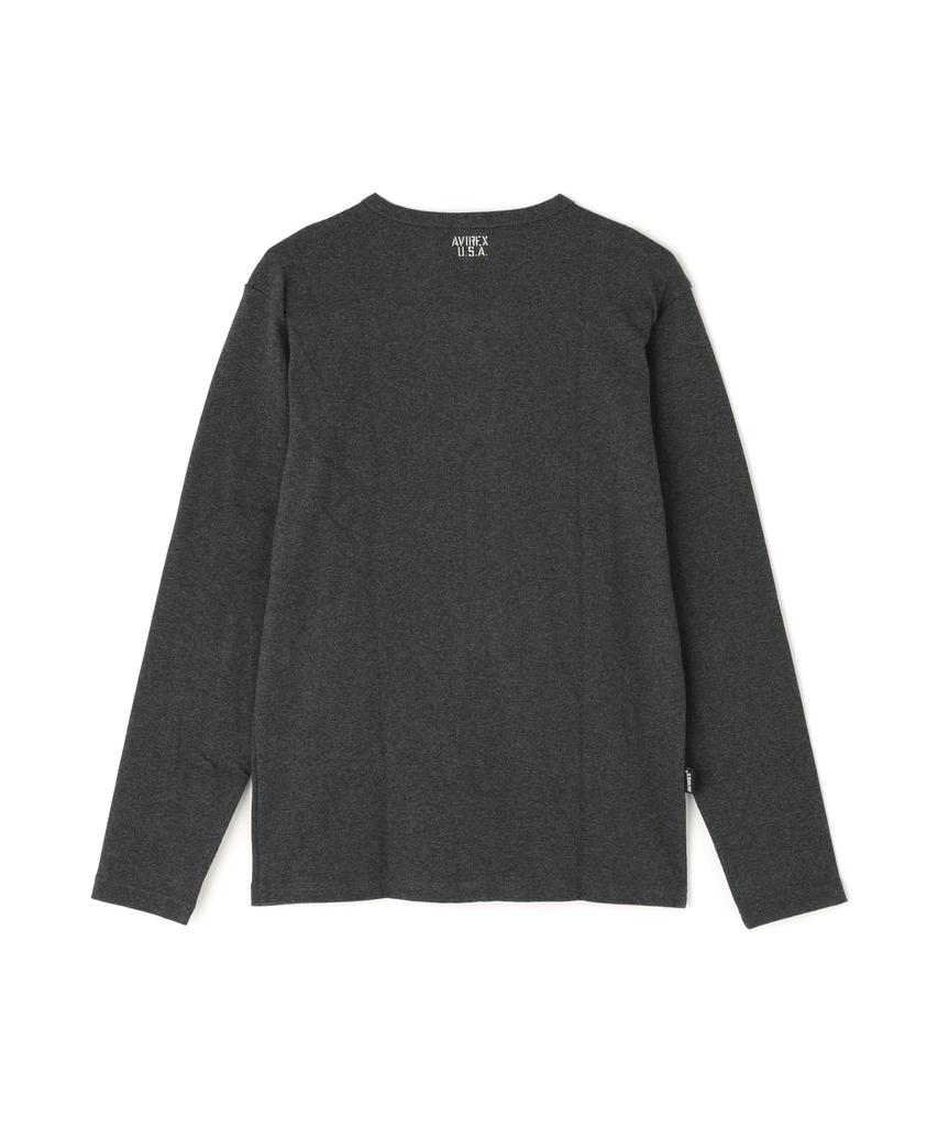 AVIREX DAILY RIB CREWNECK TEE 6153481 men's M charcoal