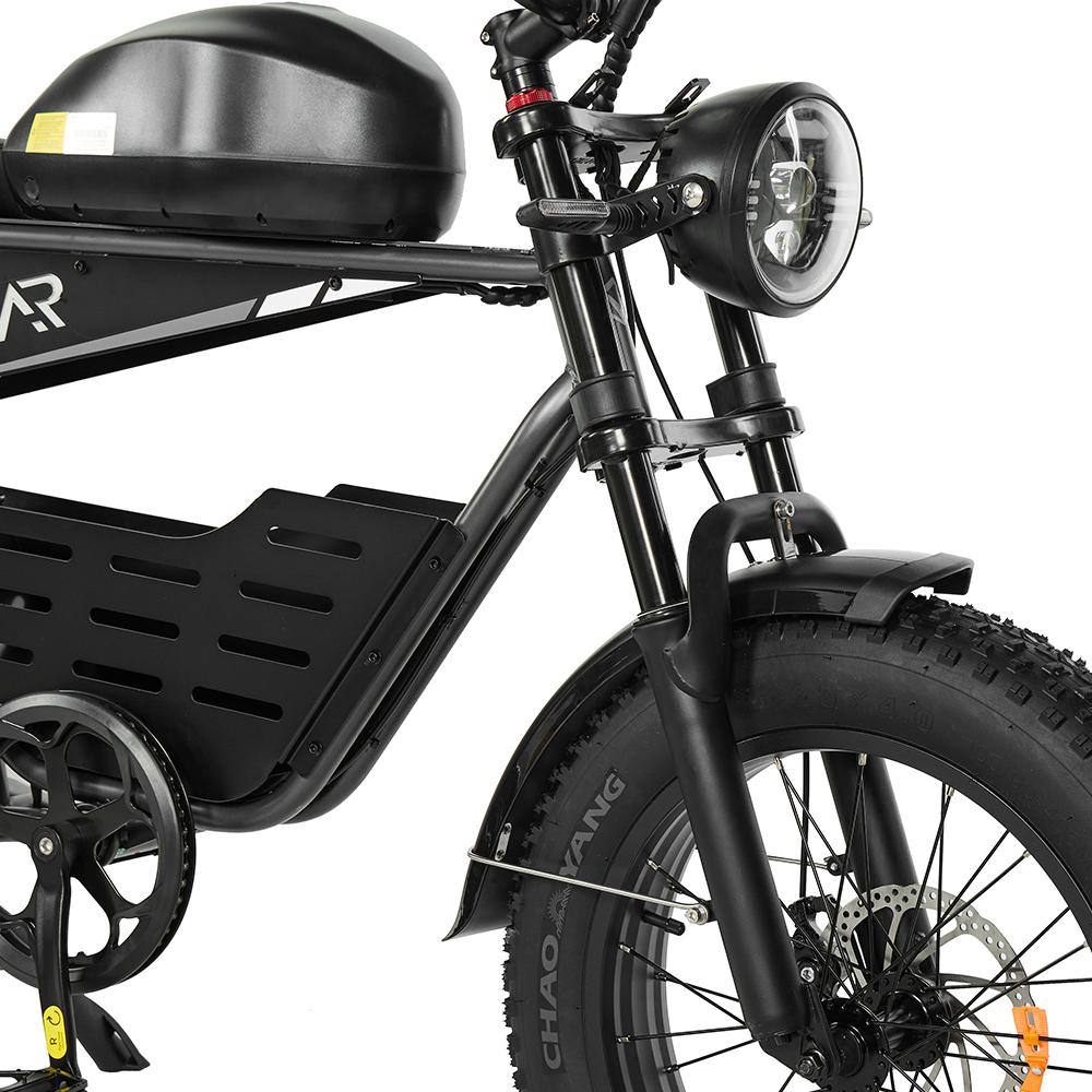 Electric Bike Pixar Super 500W Motor 30AH Max Range 100KM Top Speed 25Km/h Load 120KG 20"x4.0" Black