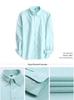 Men's Spring Cotton Oxford Long Sleeve Solid Color Shirt - Business Casual Slim Fit