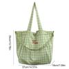 Candy Color Plaid Shoulder Bag Letter Large Capacity Crossbody Bag Simple Canvas Tote Bag  Girls
