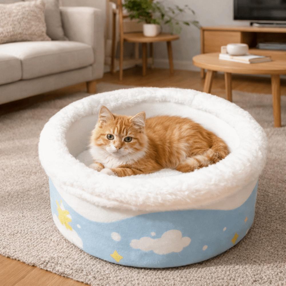 Warm Bathtub Cat Bed Round Cat Sleeping Bag Cat Bed Cave Dog Sleeping Nest  for Cats and Dogs