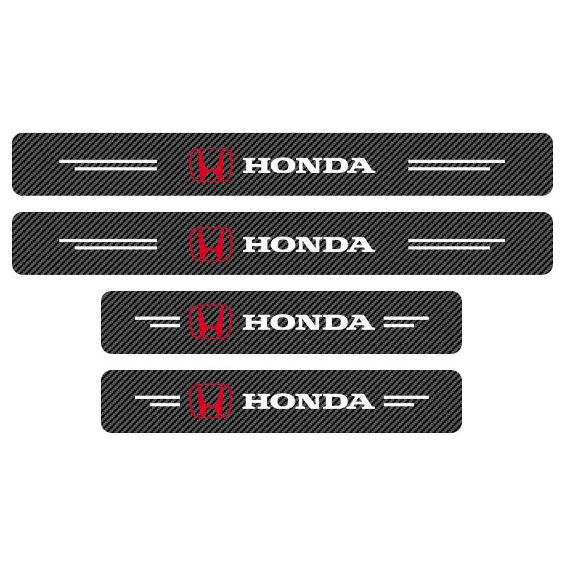 Car Hot XR Car Door Plate Carbon Fiber Threshold Protector Sticker Decals For Honda Civic Fit Jazz Accord Pilot Passport Stepw