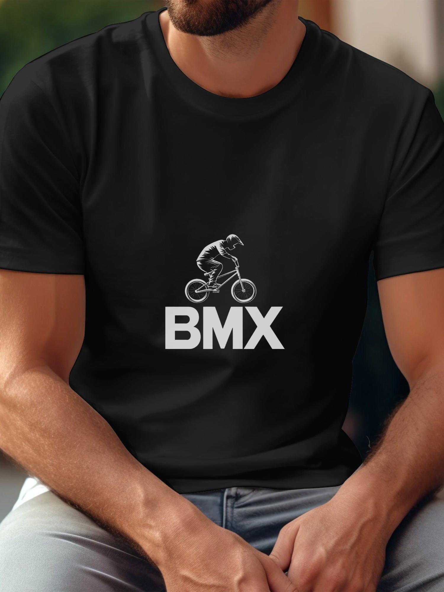 BMX Silhouette Graphic Black T-shirt - 180g Cotton Crew Neck Short Sleeve XXXL