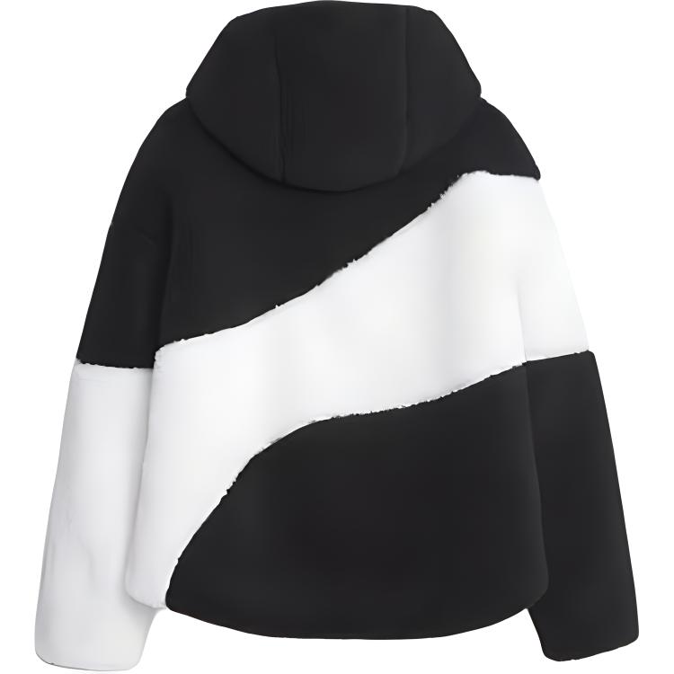 Puma Big Cat Fashion Wygodna Miękka Bluza Polarowa z Kapturem Kobiety kurtki Czarna Biała 678349-01