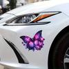 Vibrant Purple Butterfly Floral Decals Self-Adhesive Vinyl for Car Truck Motorcycle Notebook Computer Q30
