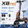 X8 PRO 10000W Motor Duplo 60V40Ah Pneus Grandes de 13 Polegadas para Todo-o-Terreno Velocidade Máxima 80km/h Patinete Elétrico Dobrável com Assento