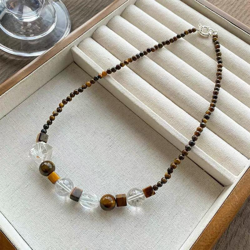 White Shell Earthy Beaded Choker Necklace – Gold Accent Minimalist Boho Necklace for Women, Dainty Everyday Jewelry Gift