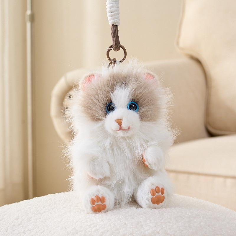 Cute Plush Cat Pendant With Long Plush Material For Gift And Backpack Decoration