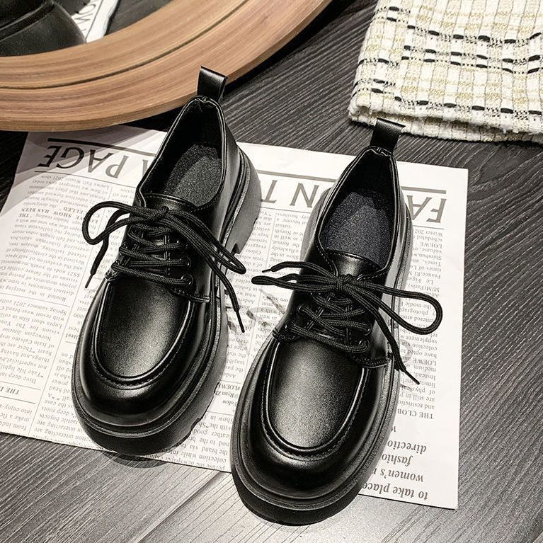 Fashion With Medium Heels Black Normal Leather Casual Women's Summer Footwear Shoes for Woman 2024 Moccasins Platform Chic and Elegant E