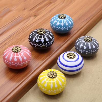 Keramický knoflík / Knoflíky na komodu Bílá Modrá Skříňka Stahovací knoflíky / Unikátní Knoflík kuchyňských dvířek Knoflík Nábytkové kování