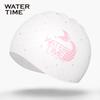 WATERTIME Silikon-Badehaube, Große Größe für lange Haare, Meerjungfrauen-Serie, Weiß