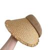 Summer Straw Woven Foldable Raffia Rough Edge Big Brim Sun Protection Hat Women's Summer Travel Shading and UV Protection