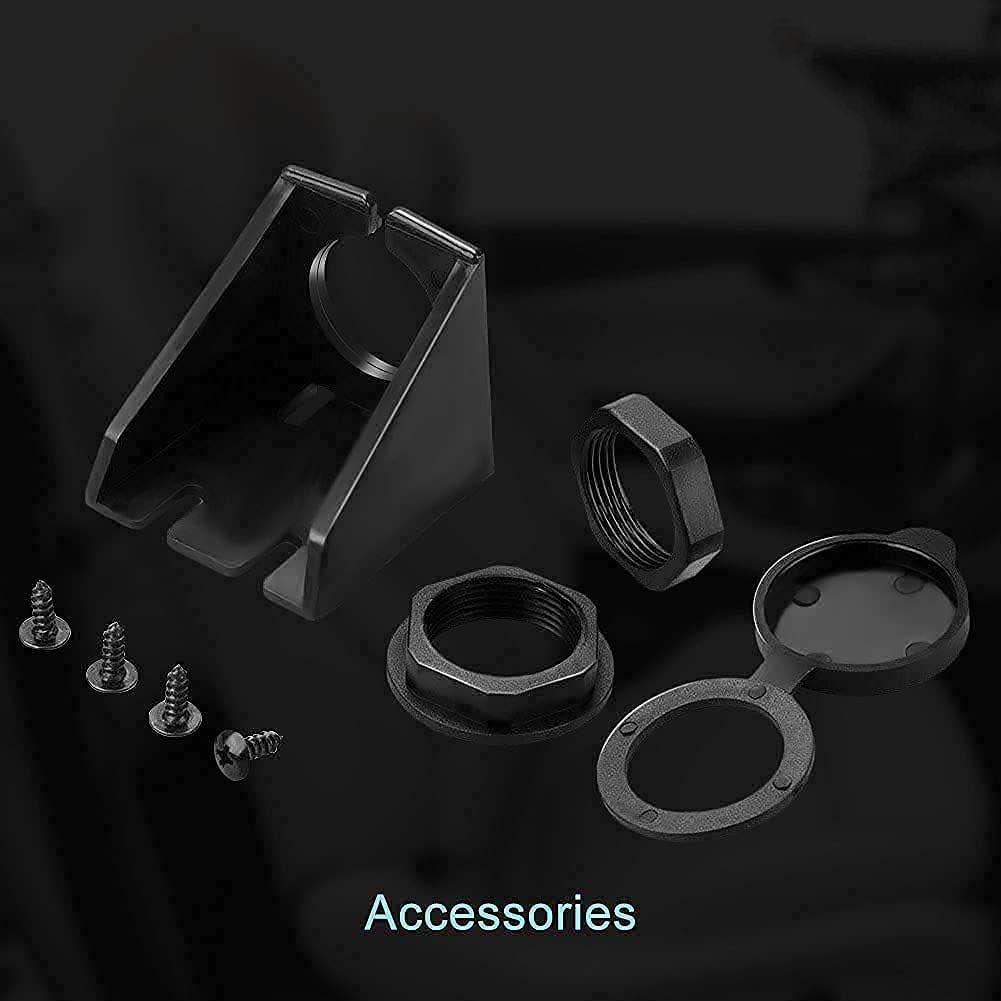 Boat Motorcycle Dual Ports Round USB 3.0 Car Dashboard Extension Cable Panel Flush Mount