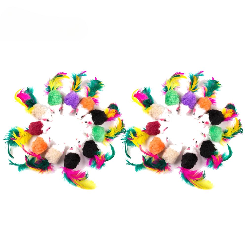 

5/10 шт. милые мини мягкие флисовые искусственные мышиные игрушки для кошек красочные перья забавные игровые обучающие игрушки для котят щенков товары для домашних животных