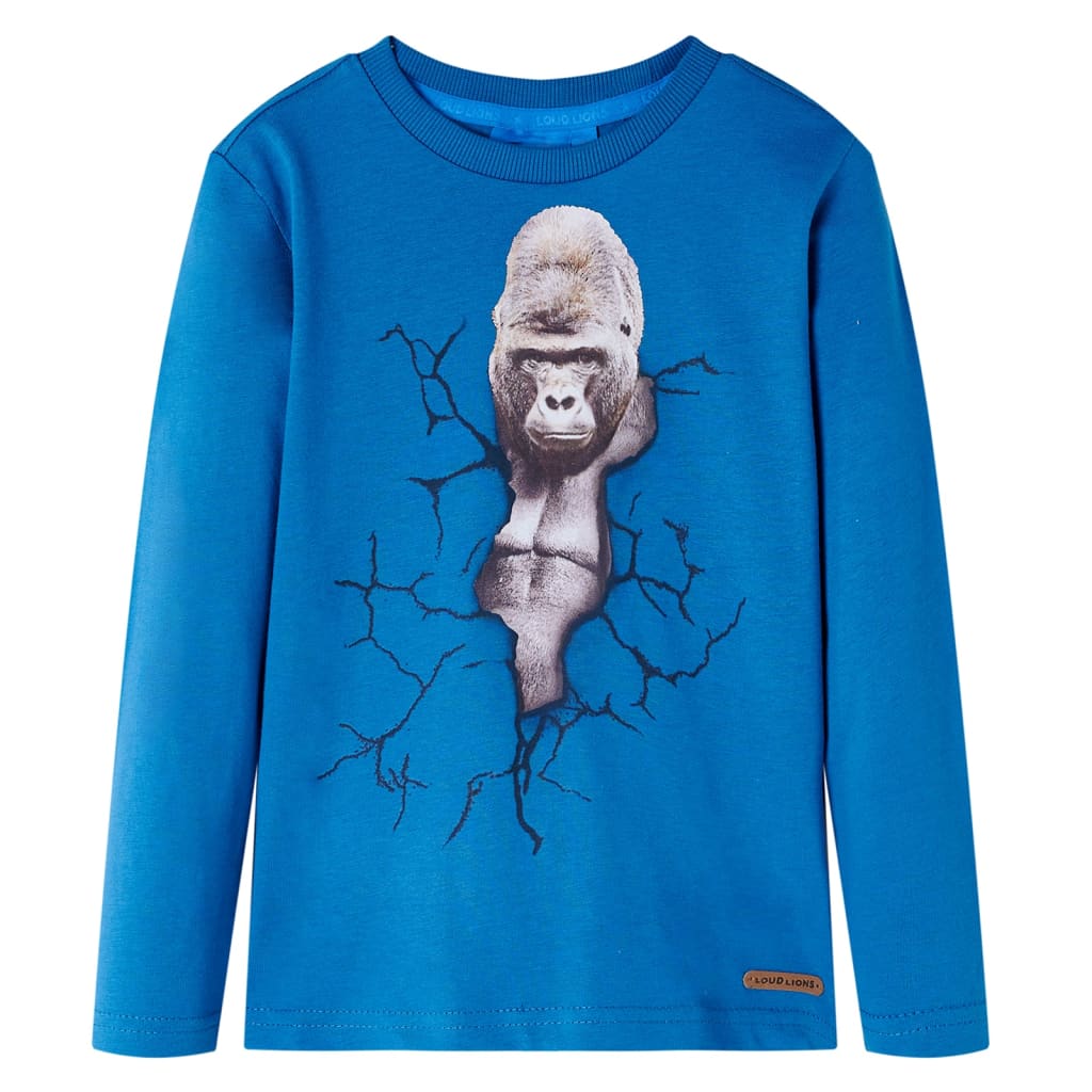 Kids Long Sleeve T Shirt In Petrol Blue Size 104