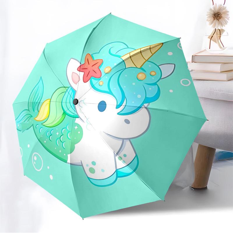 1pc Mermaid Unicorn Automatic Open/Close Umbrella, Folding Compact Umbrella with Lightweight Design for Women/Men yy251011050