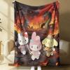Sanrio Spring Forest Flannel Blanket Kawaii Hello Kitty Print Soft Warm Fluffy Throw Bed Sofa Cover Nap Office Shawl Summer