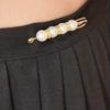 2Pcs Fashion Pearl Brooch Waist Cinching Adjustable Skirt Anti-slip Metal Pin Fixed Clothes DIY Accessories