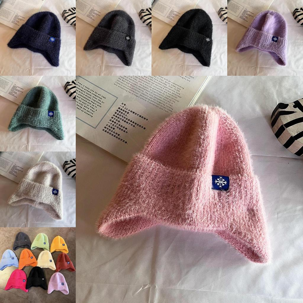 Soft Polyester Knit Ear Cover Hat For Autumn Winter Casual Womens Wear
