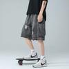 Gewaschene Arbeitsdenim-Shorts Herren Sommer Dünne Mittellange Hose Amerikanische Straße Vielseitig Locker Gerade Sport Fünf-Punkt-Hose
