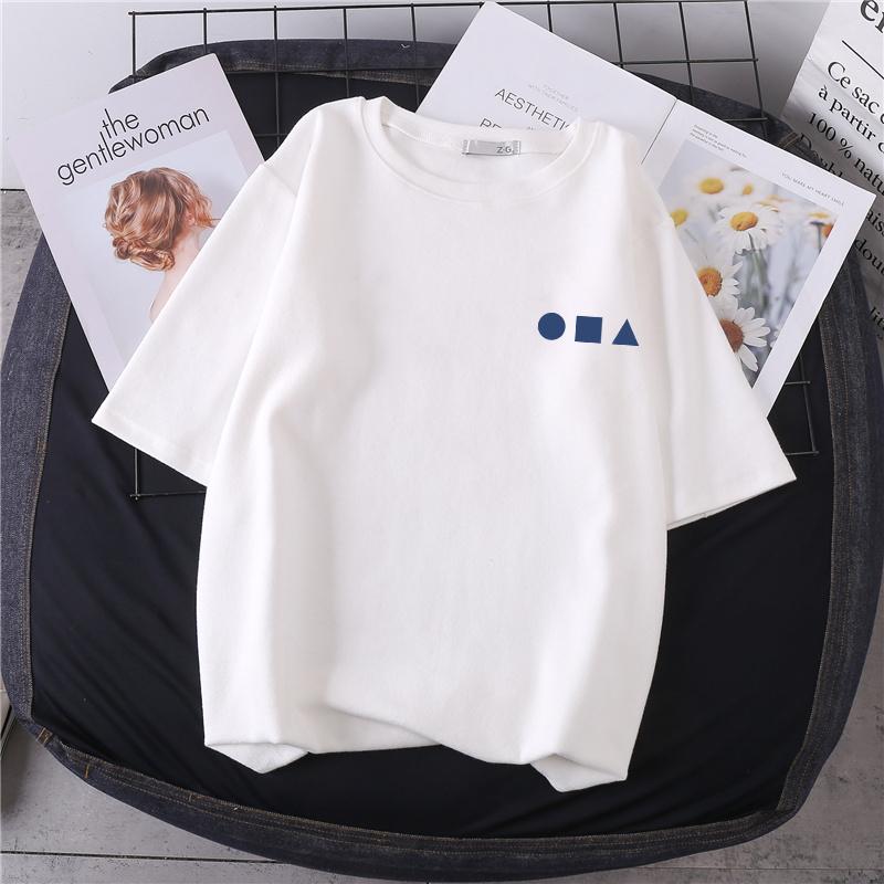 Letní tričko s krátkým rukávem oversized triko Roztomilý vzor topů Dámská trička Tričko se vzorem zvířecí kachny Bílá dámská trička