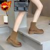 Fashion Retro Style Khaki Booties Height Increasing Autumn Ankle Boots for Women Hot Y2k Chic and Elegant Goth New In Woman Short Shoes