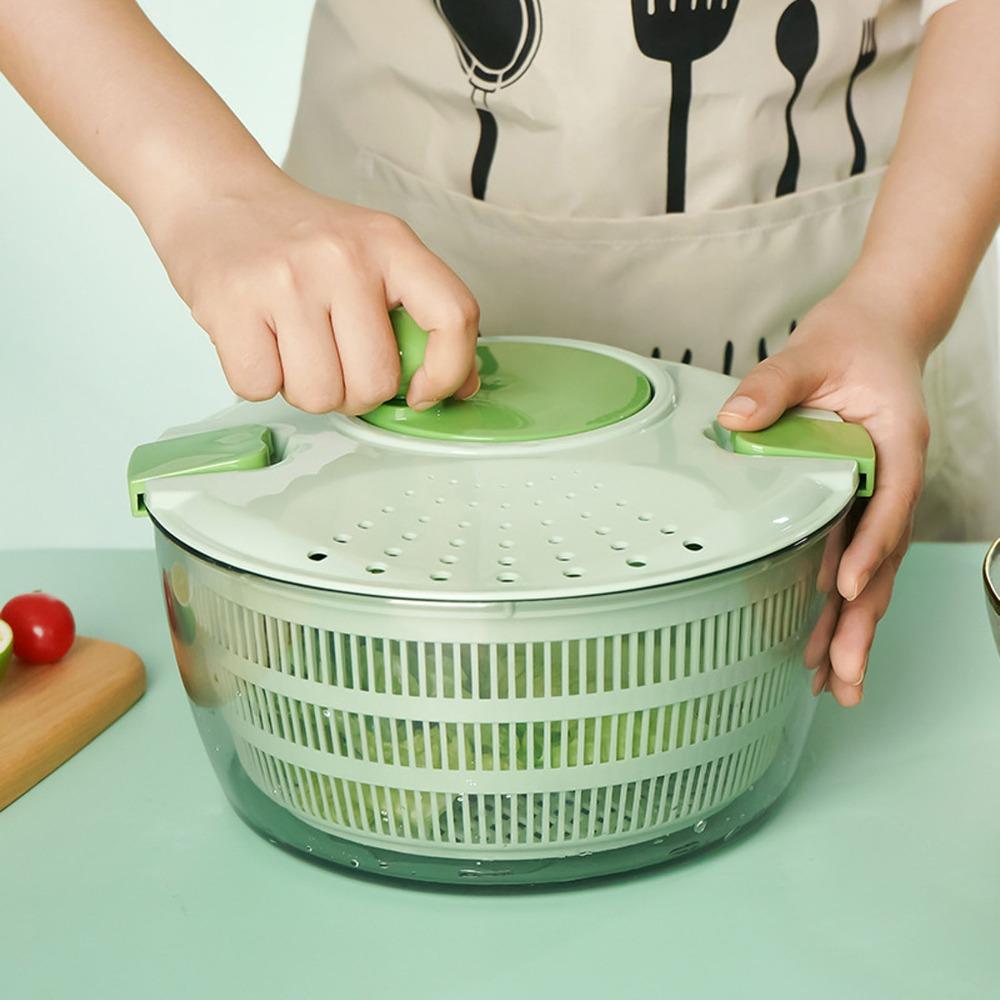 Plastic Salad Spinner Drainage Holes Vegetable Spinner Time Saving Lettuce Spinner Meal Prep