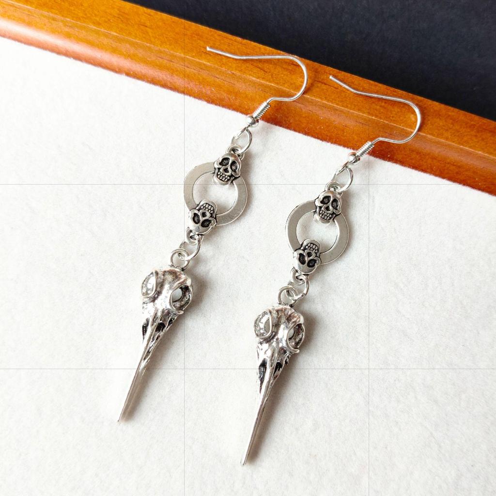 Halloween Skull & Spider Statement Earrings