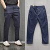 Pure cotton casual pants men's summer loose and versatile tooling pants simple solid color straight trousers men