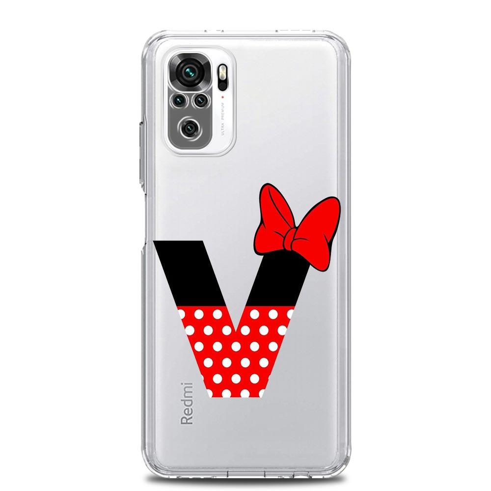 Pink Alphabet Letter Cute New Square Clear Phone Case For Xiaomi Redmi Note 12 11 9S 9 8 10 Pro+ 7 8T 9C 9A 8A K40 Gaming Cover