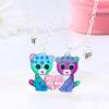 2Pieces/Set Heart Pendant Magnet Matching Necklace Colorful BFF Friend Girlfriend Relationship Gift Valentines Day