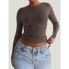 Y2K Hot Girl Slim Long Sleeve Solid Color Bottoming Shirt Women's 2025 Autumn and Winter