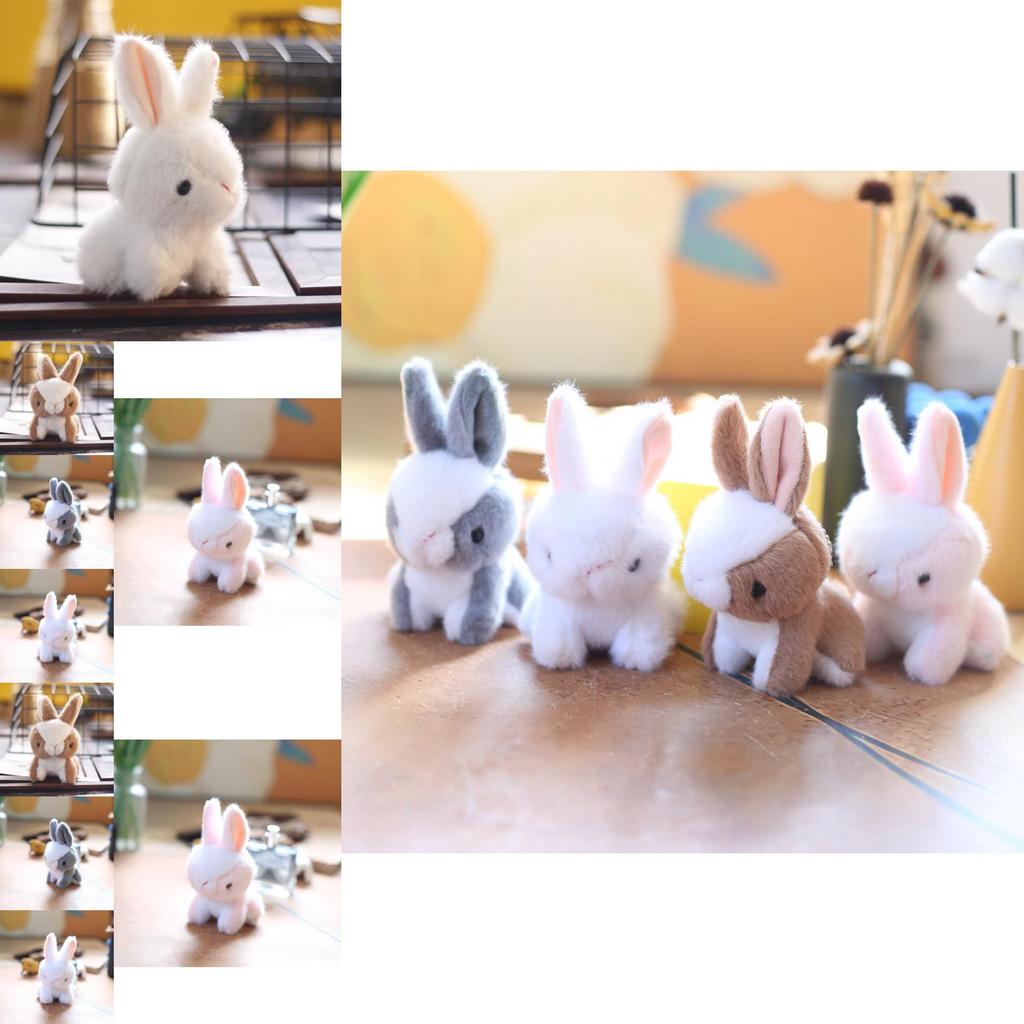 Adorable Plush Bunny Keychain Soft Stuffed Animal Toy Cute Rabbit Bag Charm