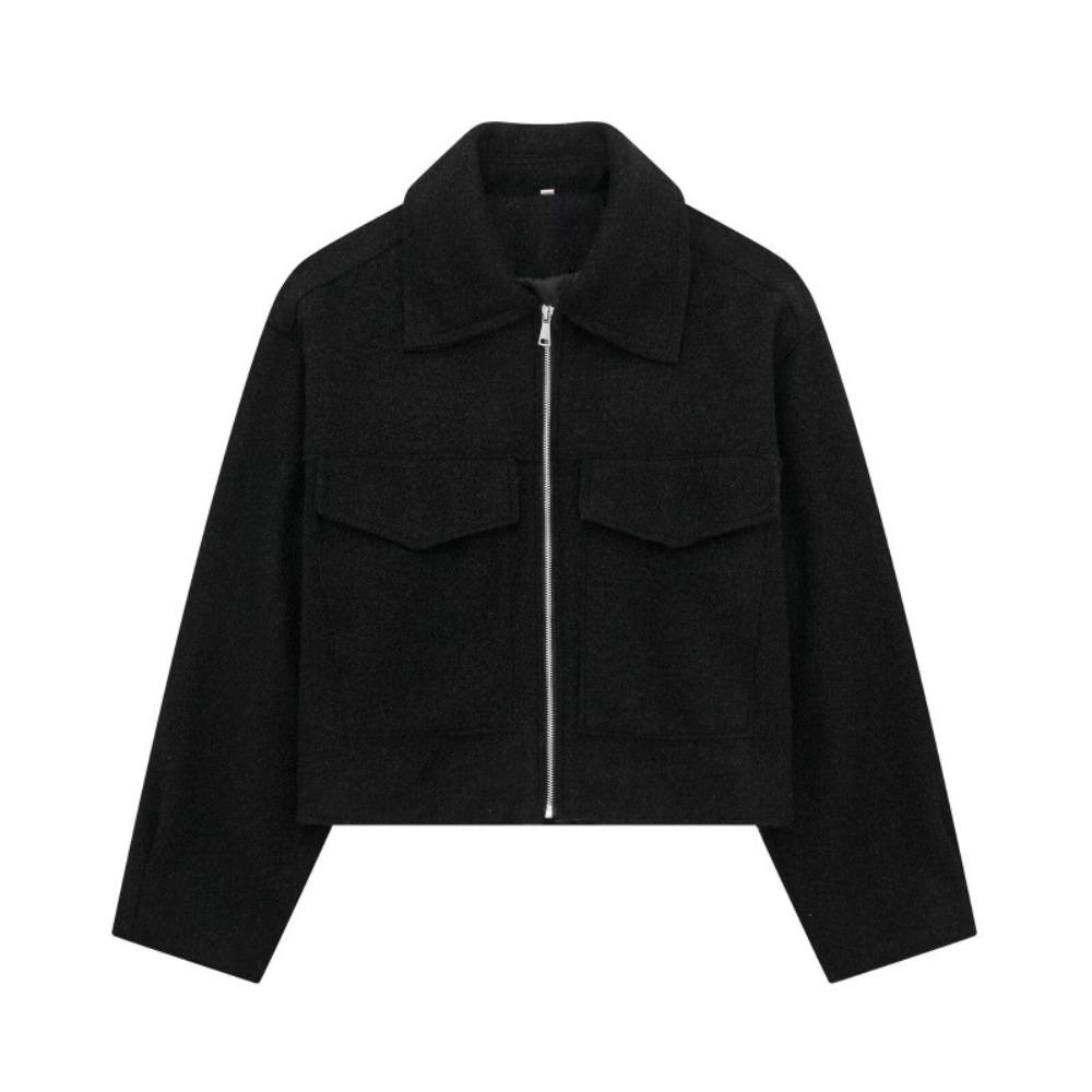 Tweed Cropped Jackets for Women Autumn Winter Short Coat Jacket Women Zip Crop Demi-season Jacket Woman Outerwears