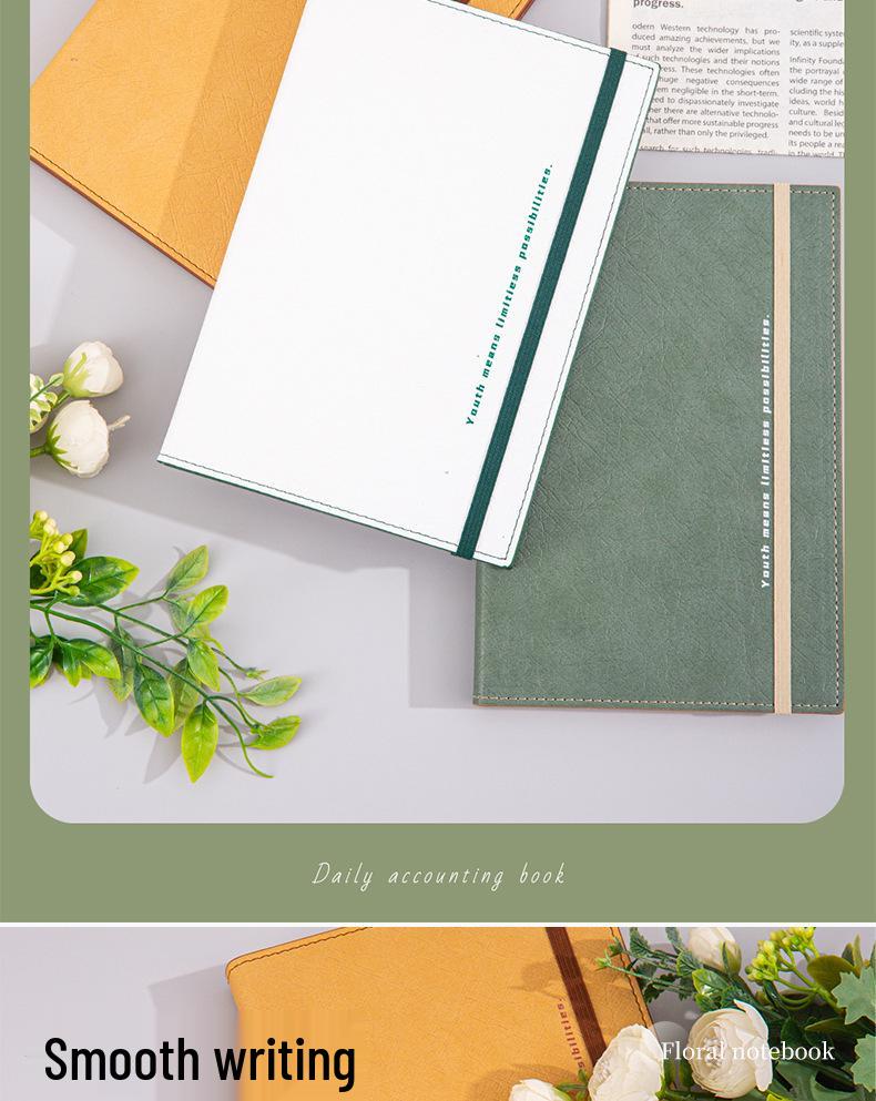 Minimalist Rope-Bound Hardcover Notebook - Customizable Logo for Office or Business Use