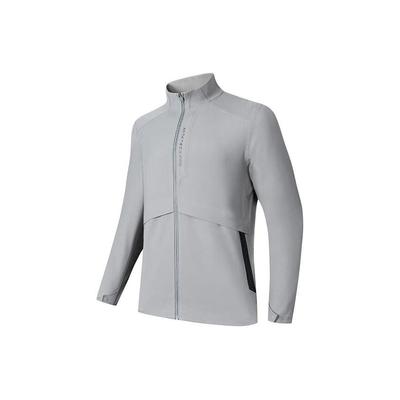 Plain Zip Stand Collar Jacket Men Jackets Calm-Gray 152417603-2