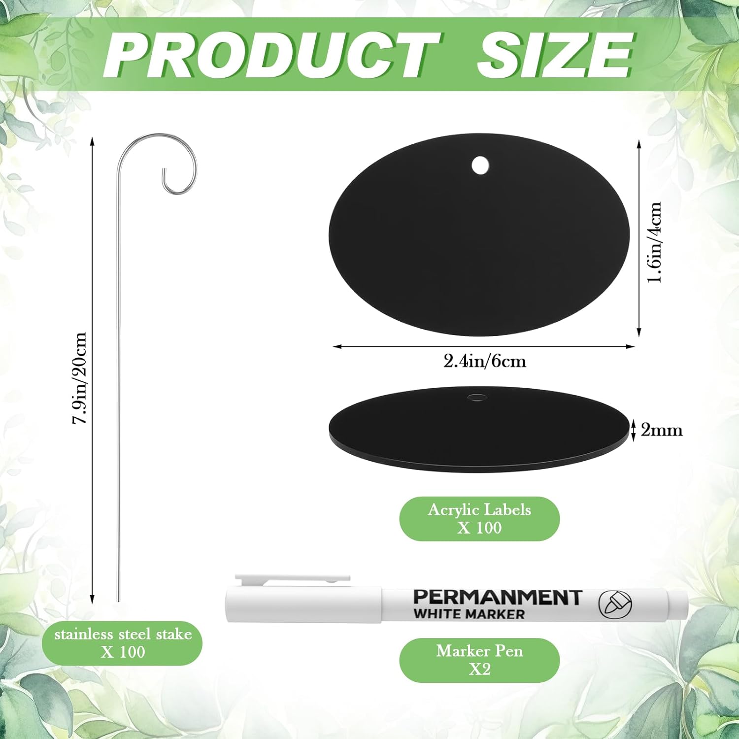 

Black Acrylic Plant Labels with Metal Stakes 7.9 Inch Garden Markers Plant Labels Waterproof Weatherproof United States