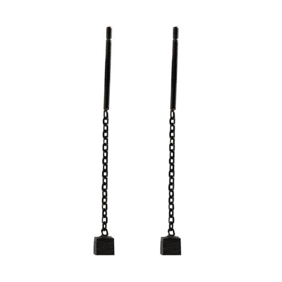 

Женские маленькие геометрические кубические длинные висячие серьги-цепочки, ювелирные изделия для вечеринок чёрный